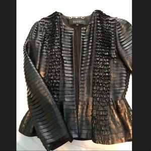 Gucci Leather Peplum Jacket
